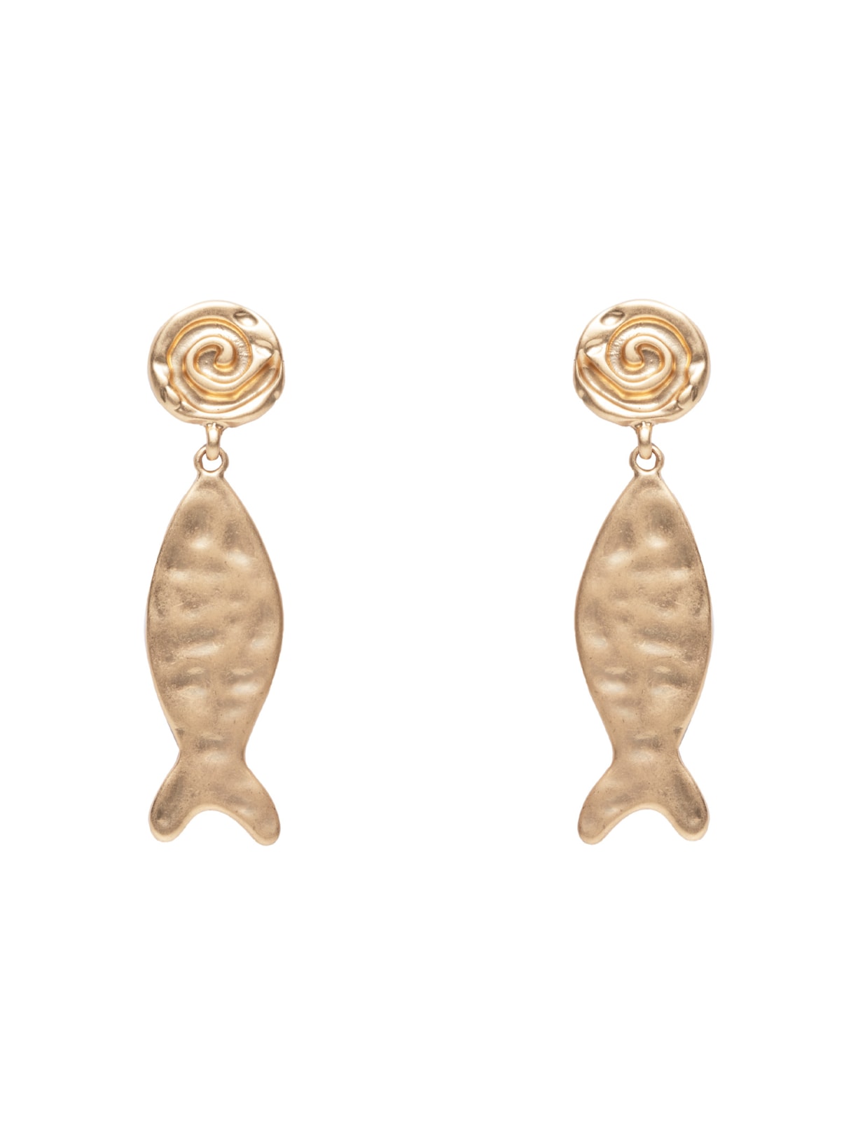 Brinco Feminino Peixe Martelado - Dourado