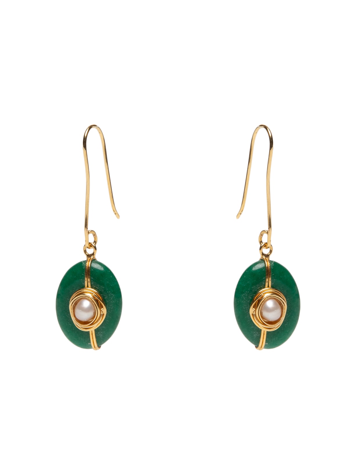 Brinco Feminino Pendente Ciclo Ouro De Jade - Verde