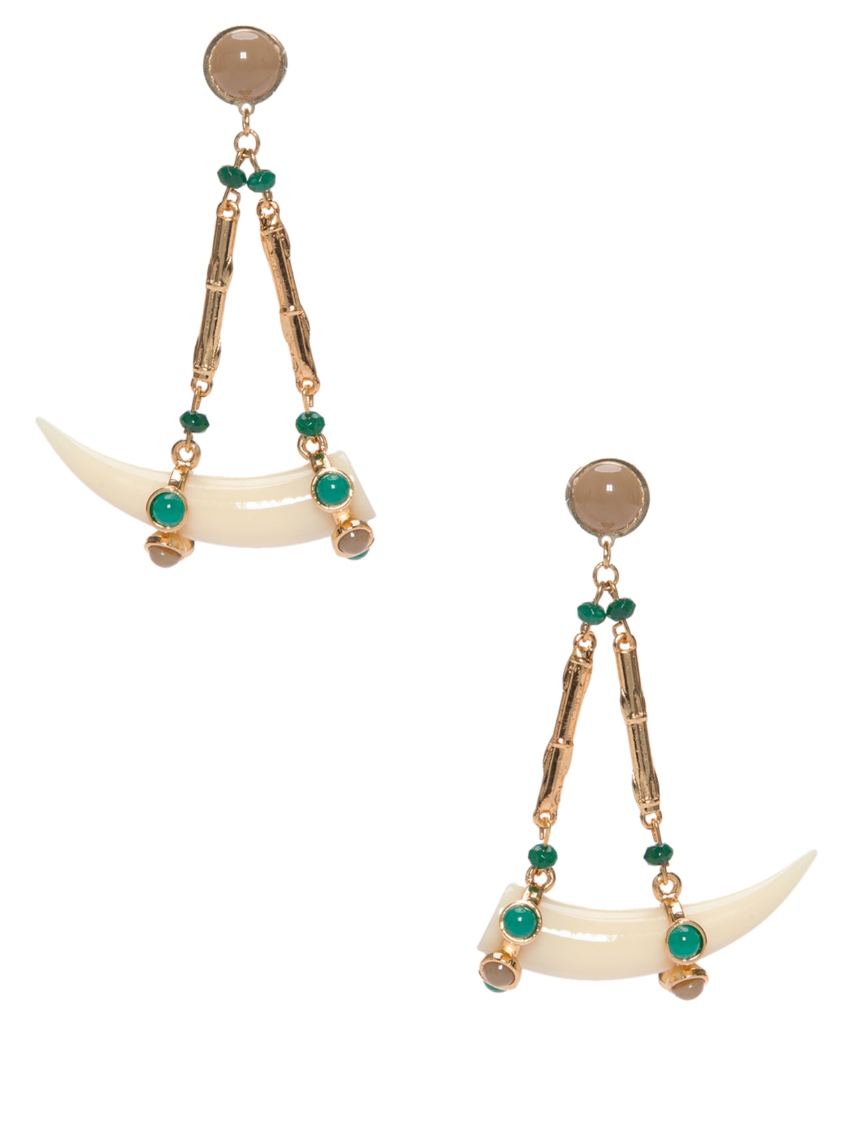 Brinco Feminino Pendulo Dente Em Metal - Dourado