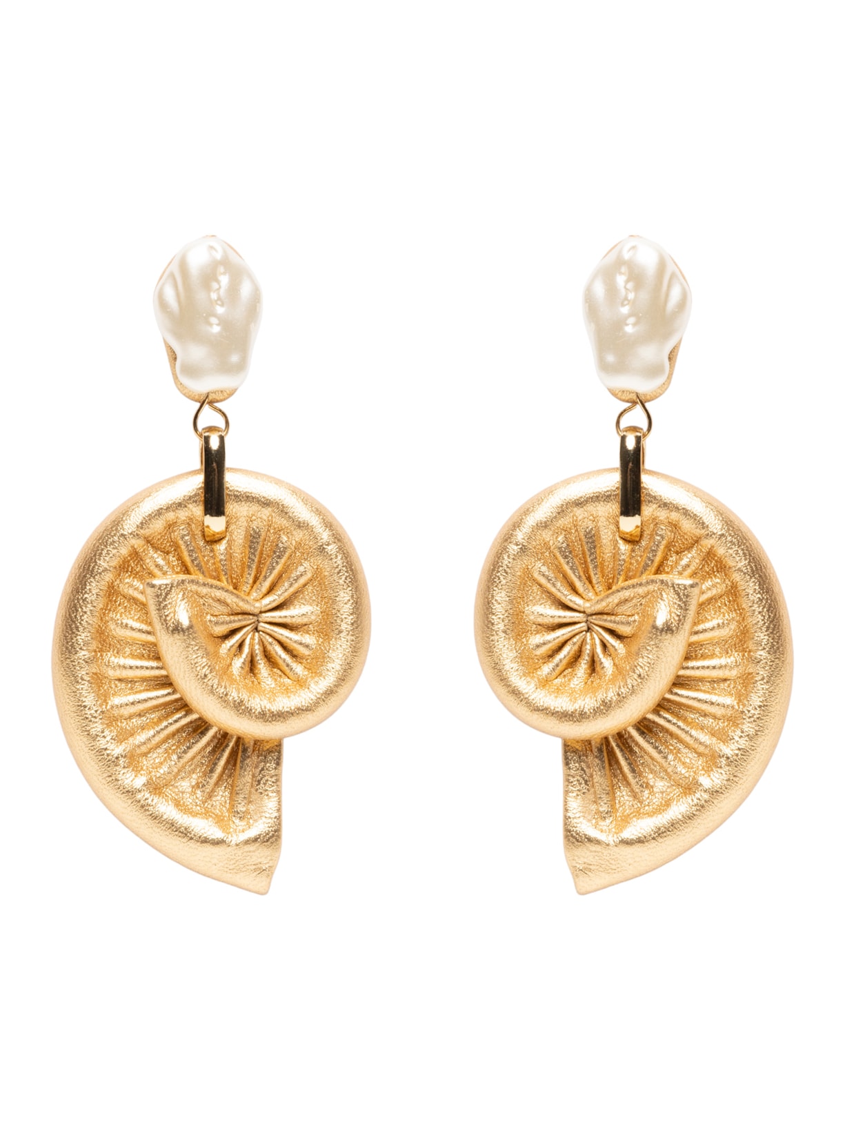 Brinco Feminino Pérola Espiral - Dourado