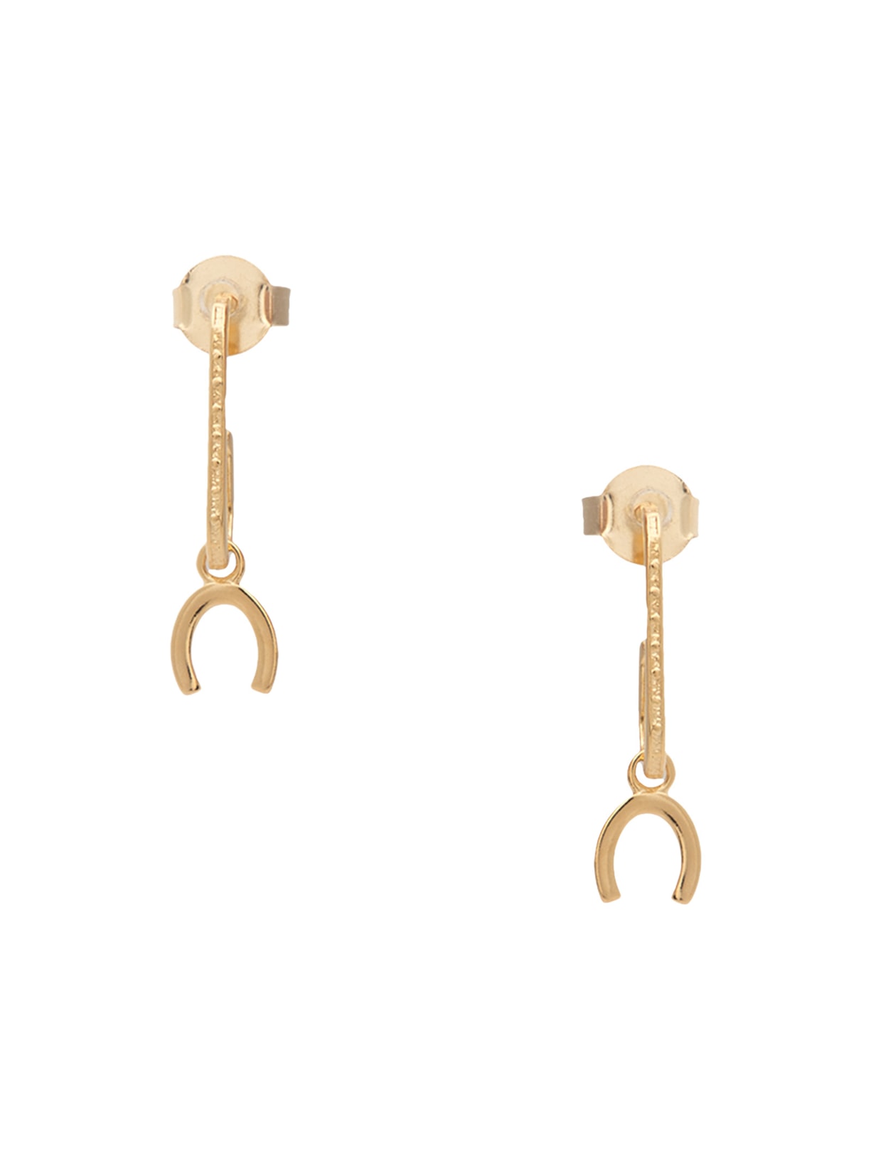 Brinco Feminino Pingente Ferradura Talismã Em Metal - Ouro