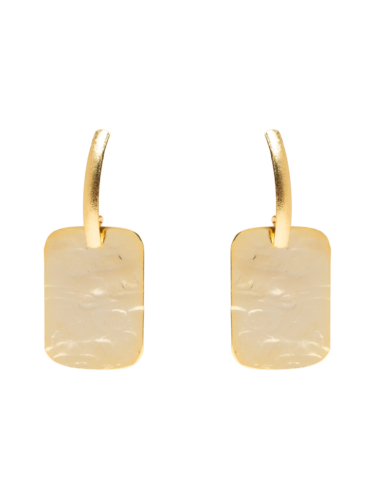 Brinco Feminino Placa Martelado - Dourado