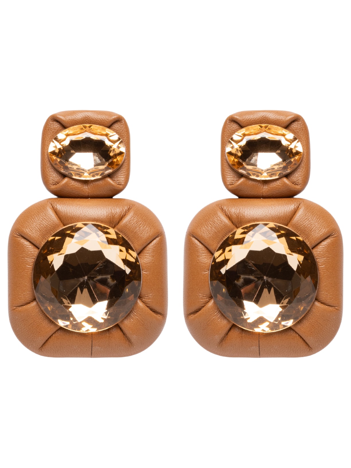 Brinco Feminino Puffer G - Marrom