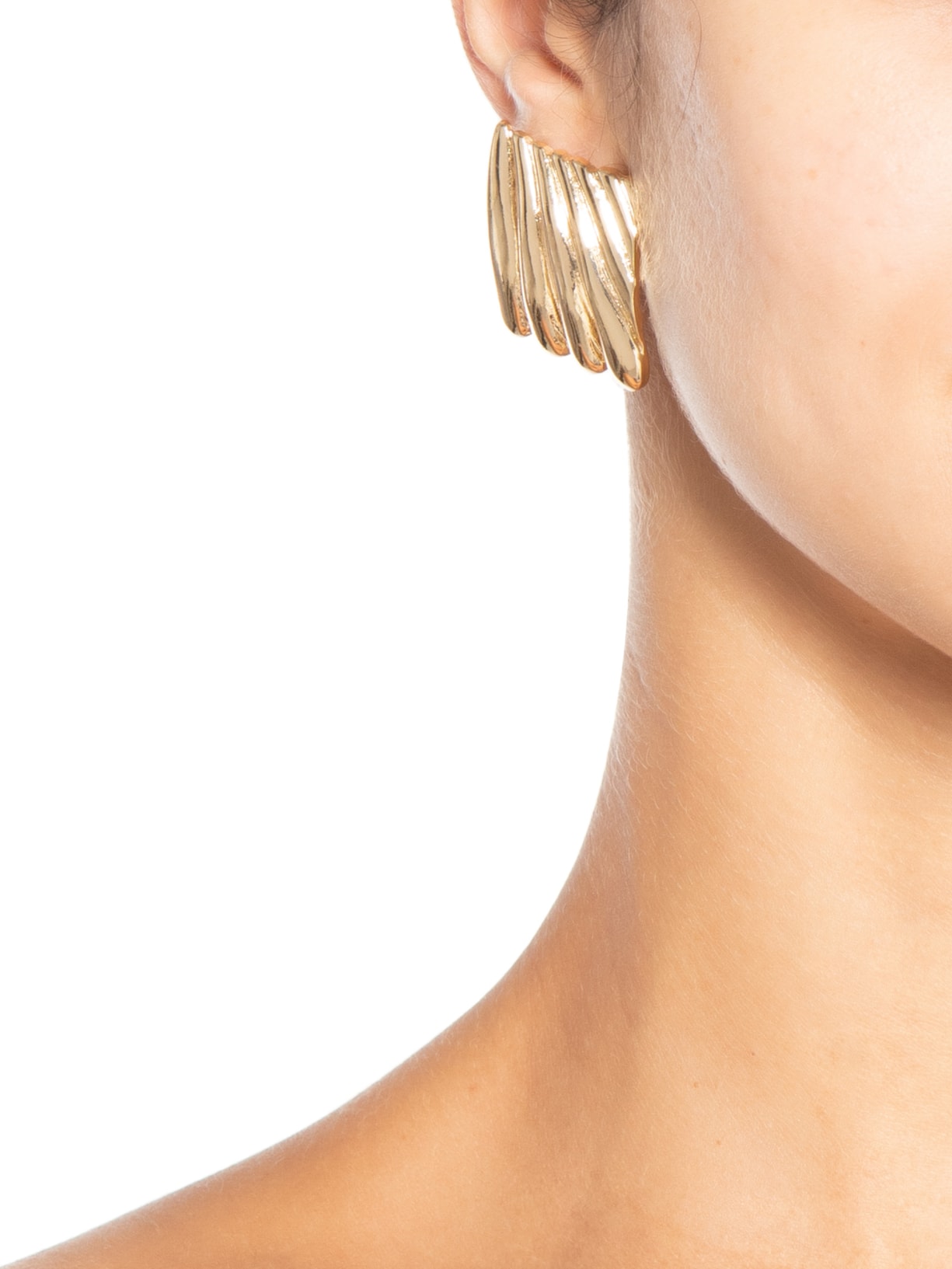 Brinco Feminino Quadrado Texturizado Dourado '2Essential