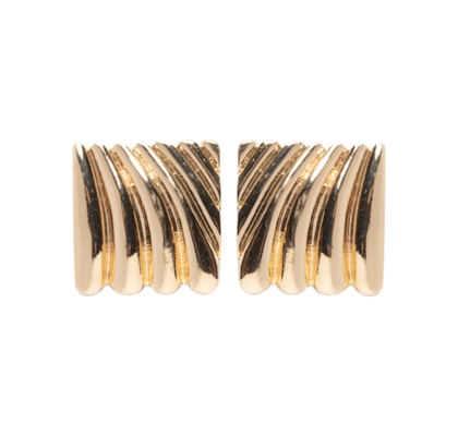Brinco Feminino Quadrado Texturizado - Dourado