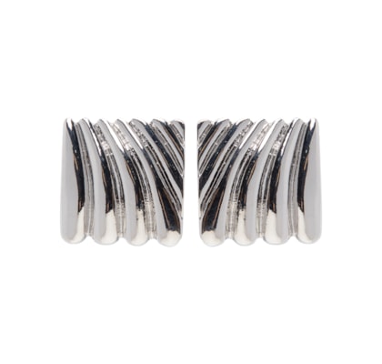 Brinco Feminino Quadrado Texturizado - Prateado