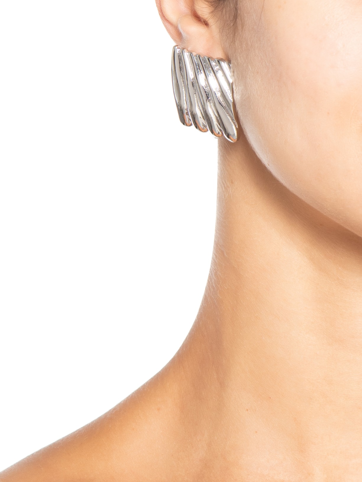 Brinco Feminino Quadrado Texturizado Prateado '2Essential