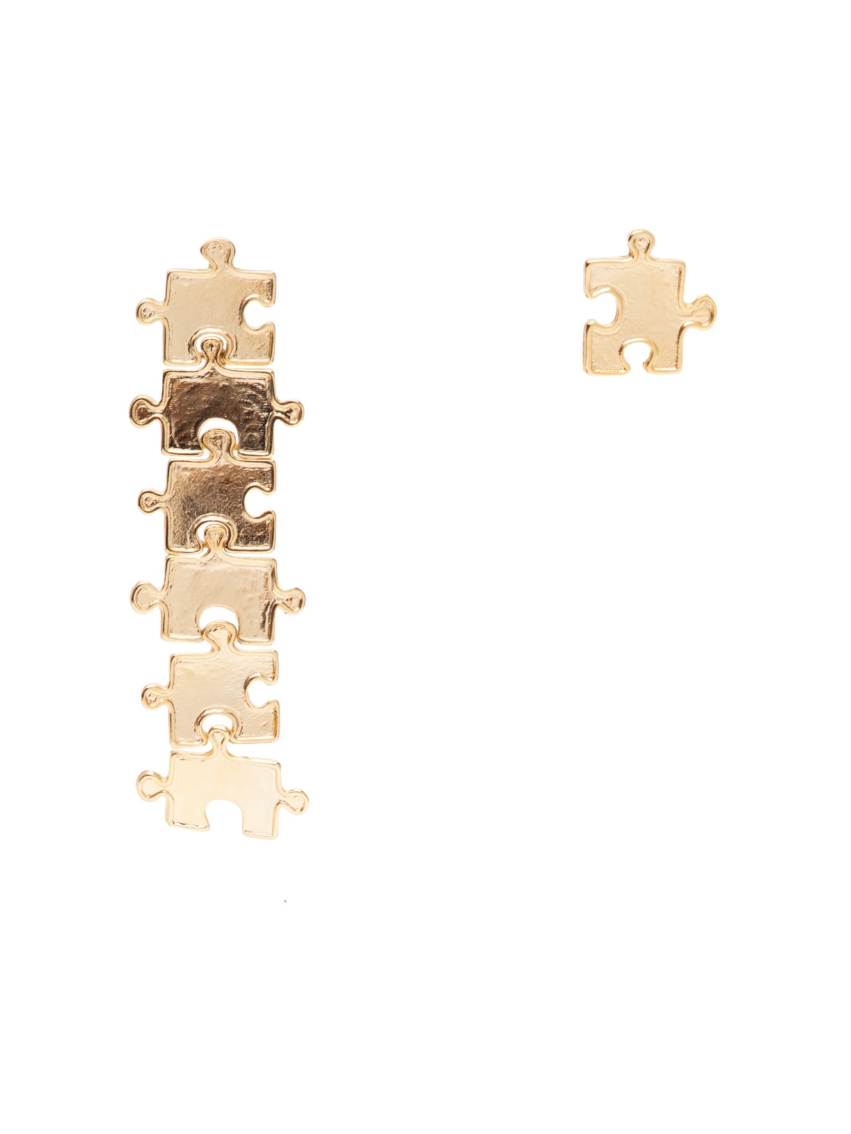 Brinco Feminino Quebra - Cabeça Assimétrico - Dourado