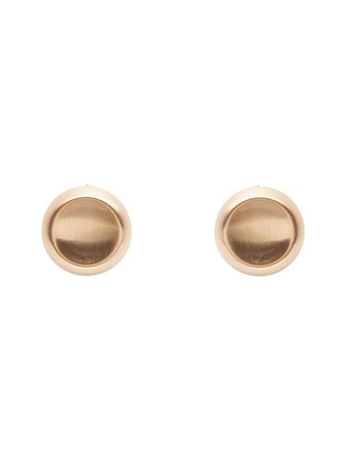Brinco Feminino Redondo Em Metal Fosco - Dourado