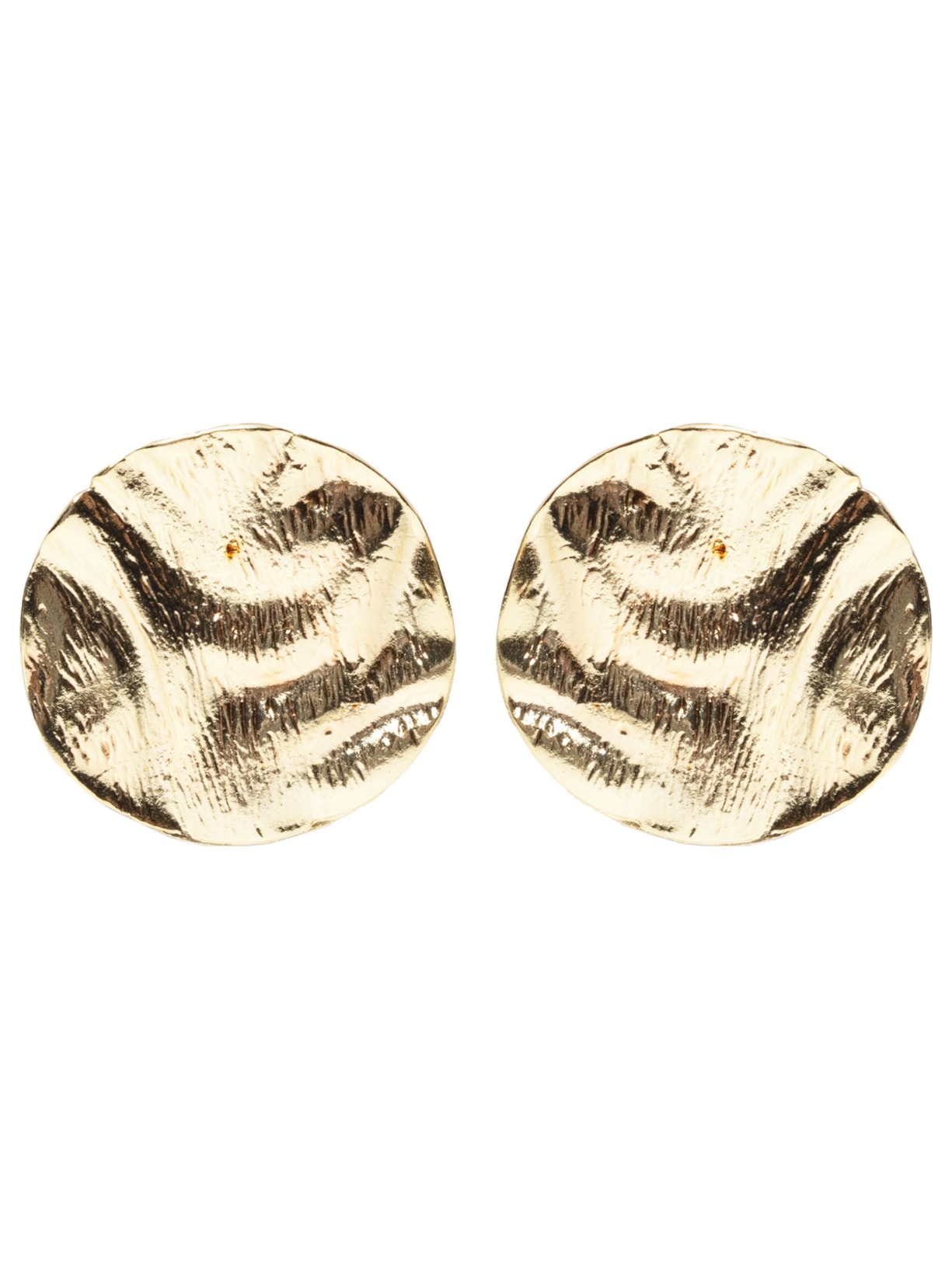 Brinco Feminino Redondo Martelado - Dourado