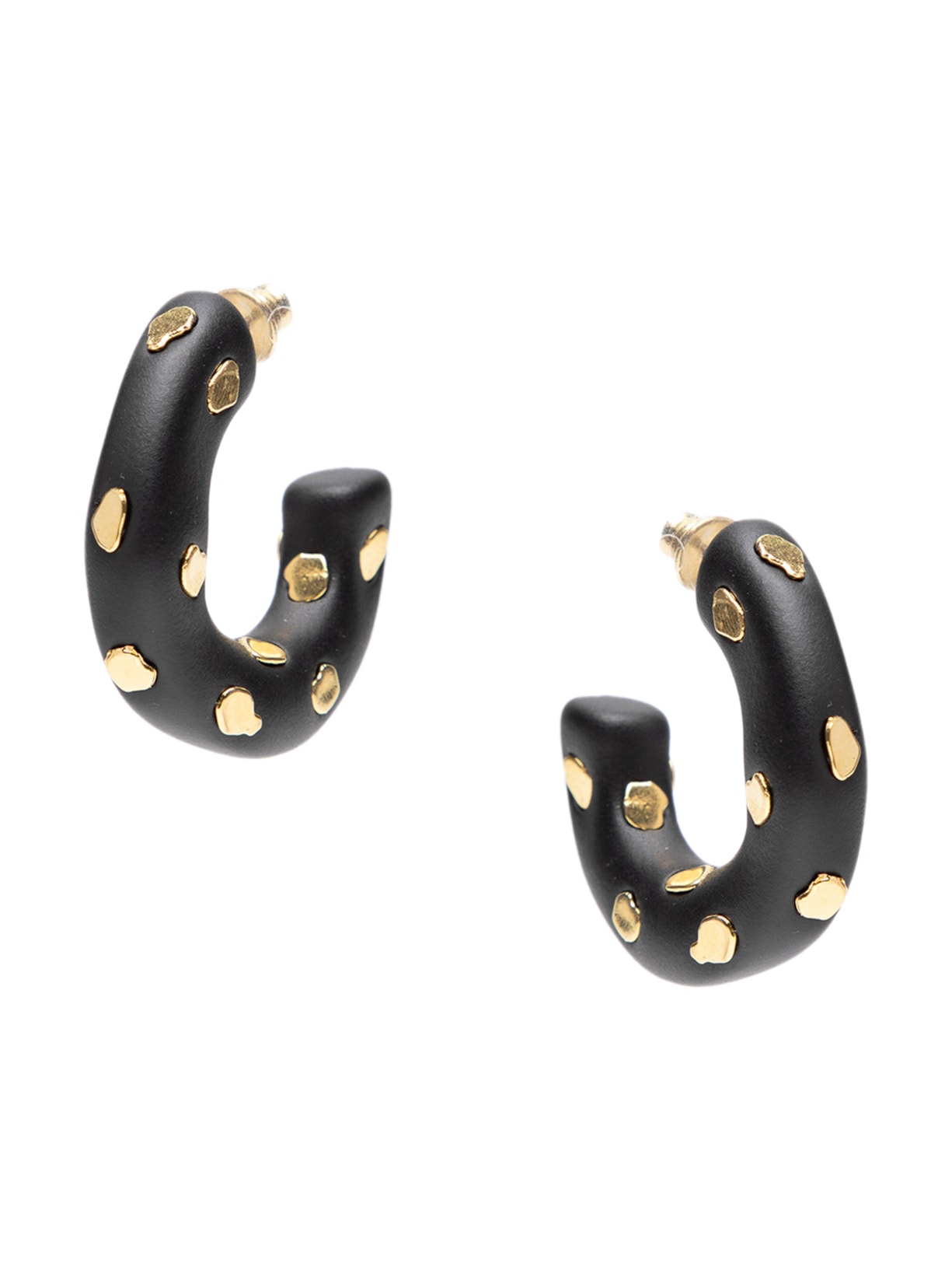 Brinco Feminino Res Meia Argola - Preto