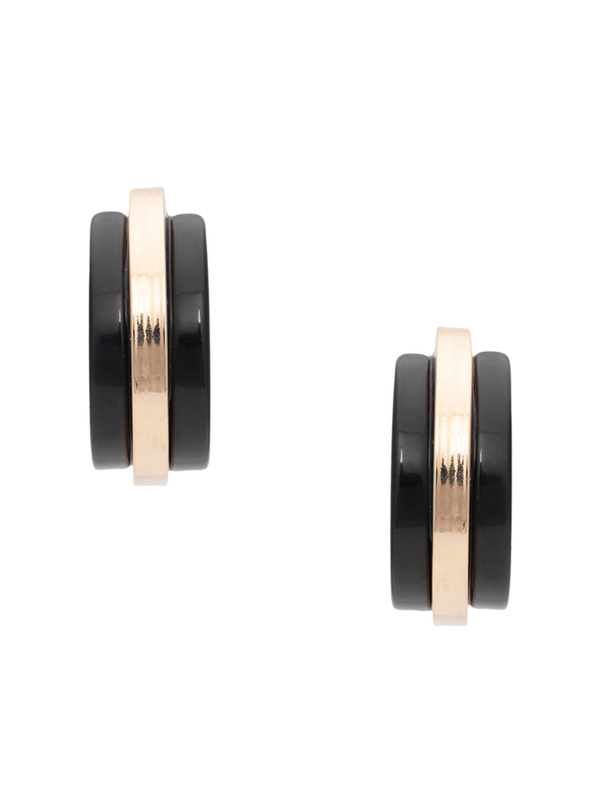 Brinco Feminino Resina Listrado - Preto