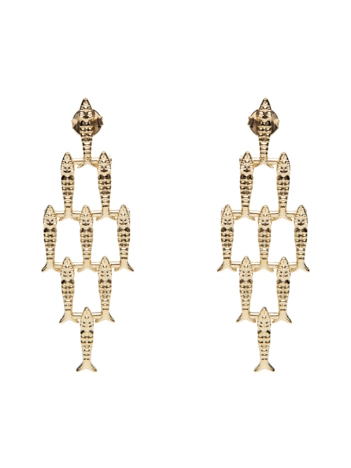 Brinco Feminino Sardinha Fofoqueira - Dourado