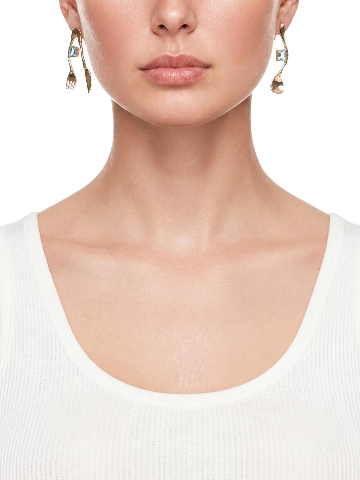 Brinco Feminino Servir Dourado Fenda Jewellery