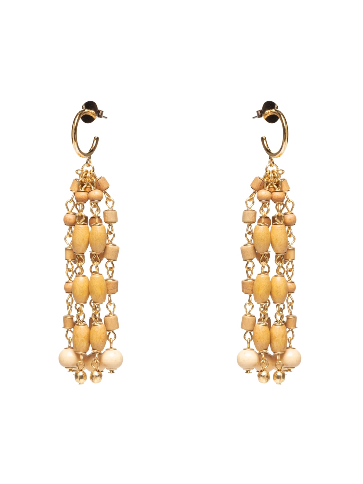 Brinco Feminino Som Do Mar Madeirinhas - Bege