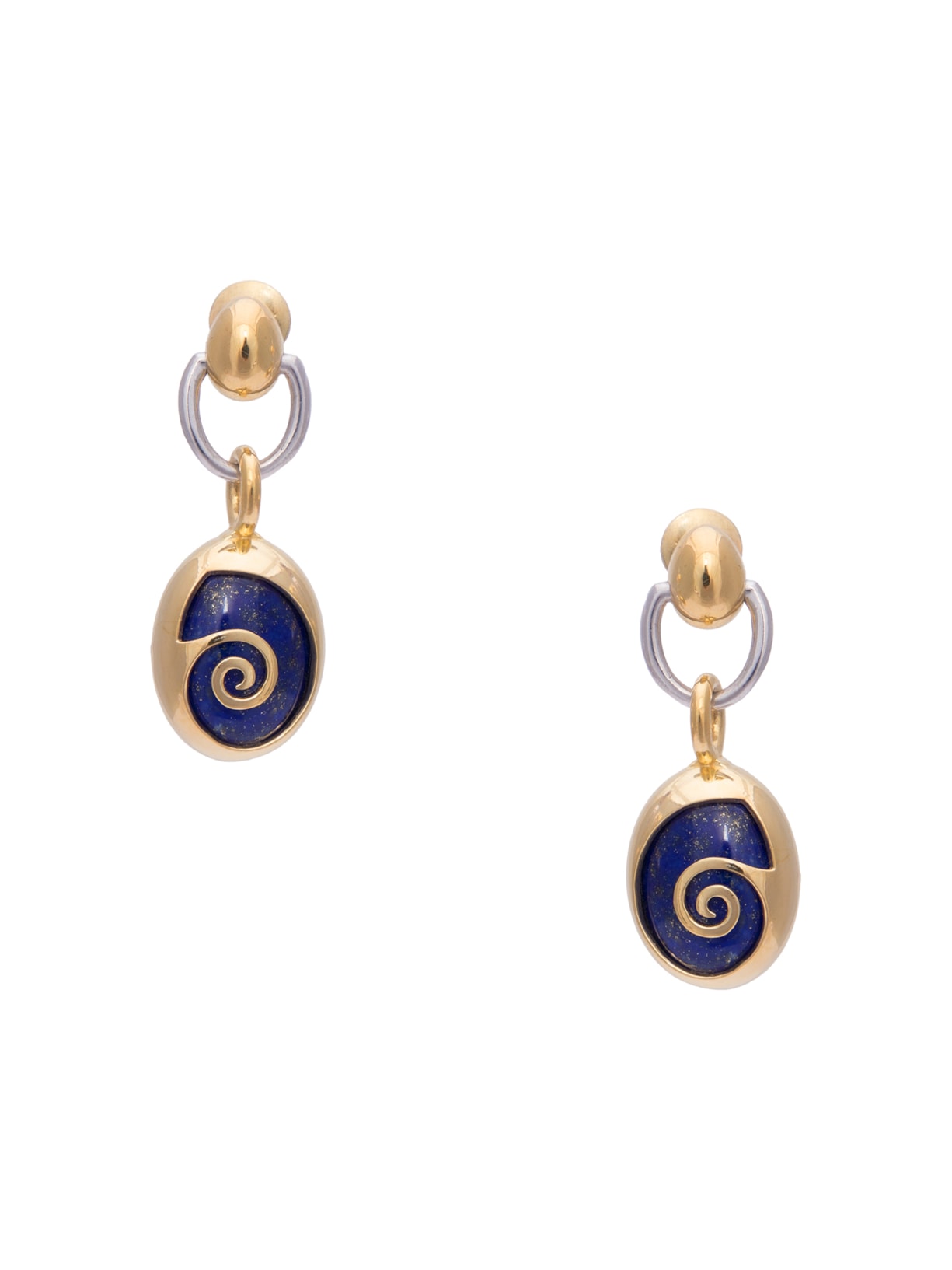 Brinco Feminino Spiralis Lapis Lazuli Em Prata - Ouro