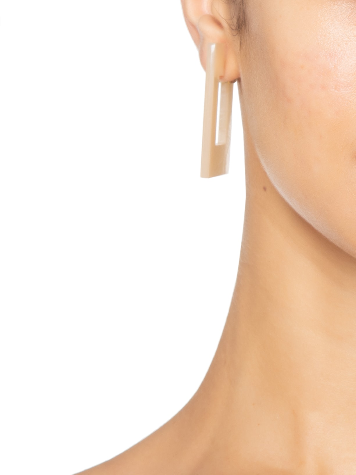 Brinco Feminino Square Acrilic Bege Lool