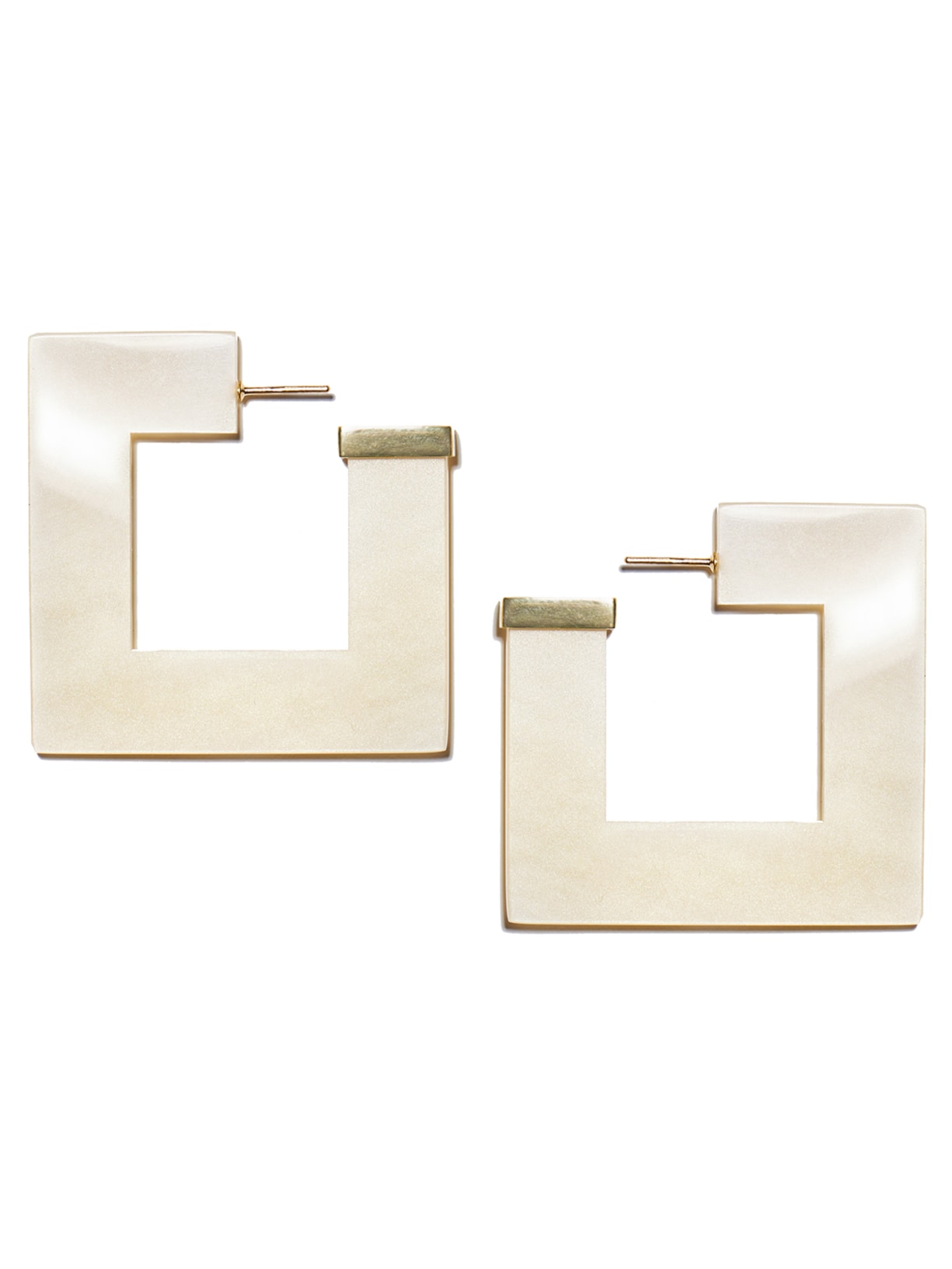 Brinco Feminino Square Acrilic Bege Lool