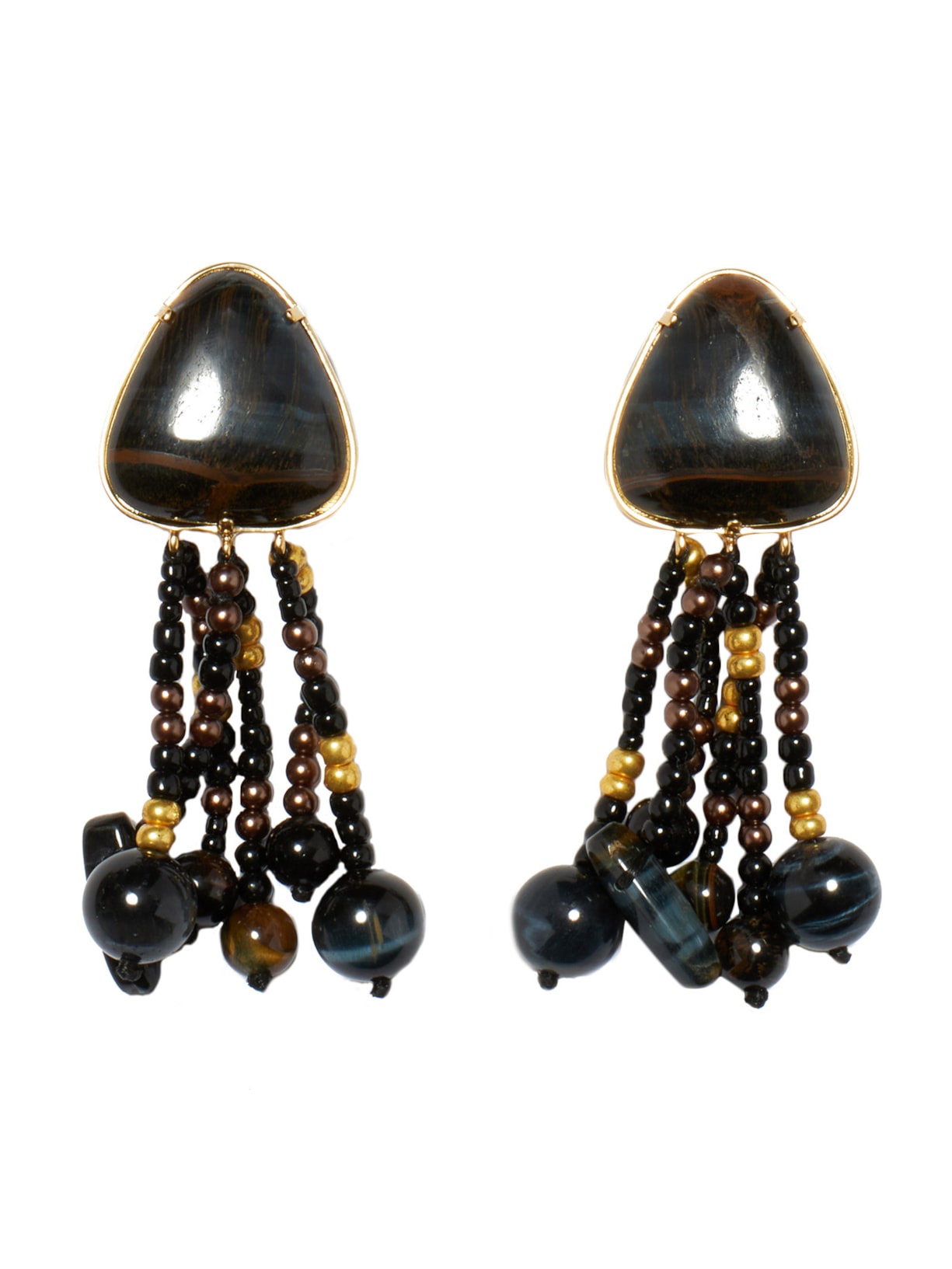 Brinco Feminino Tassel Stone - Preto