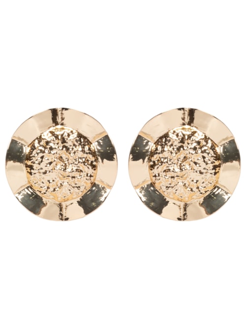 Brinco Feminino Texturizado - Dourado