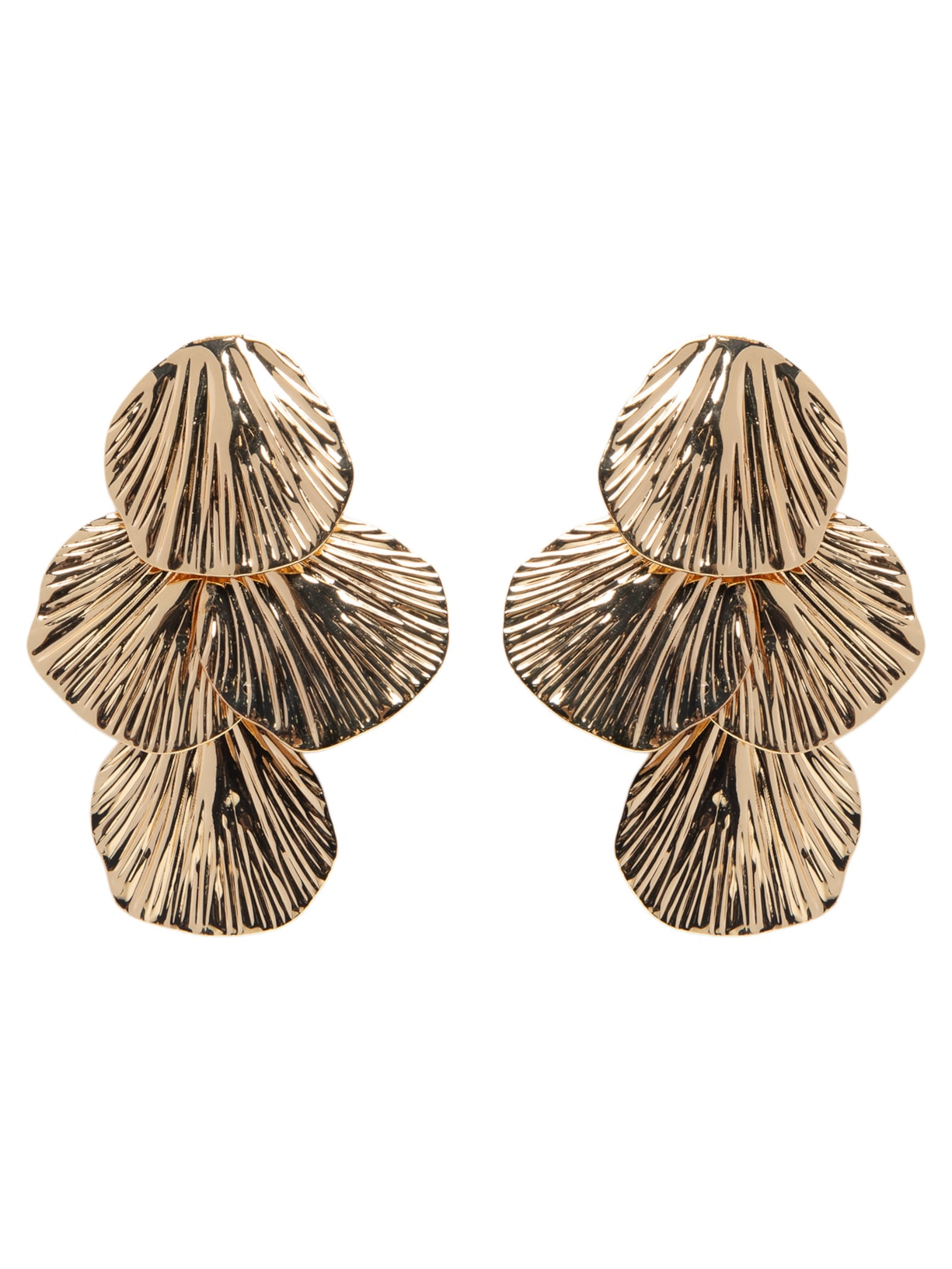 Brinco Feminino Texturizado Em Cascata - Dourado