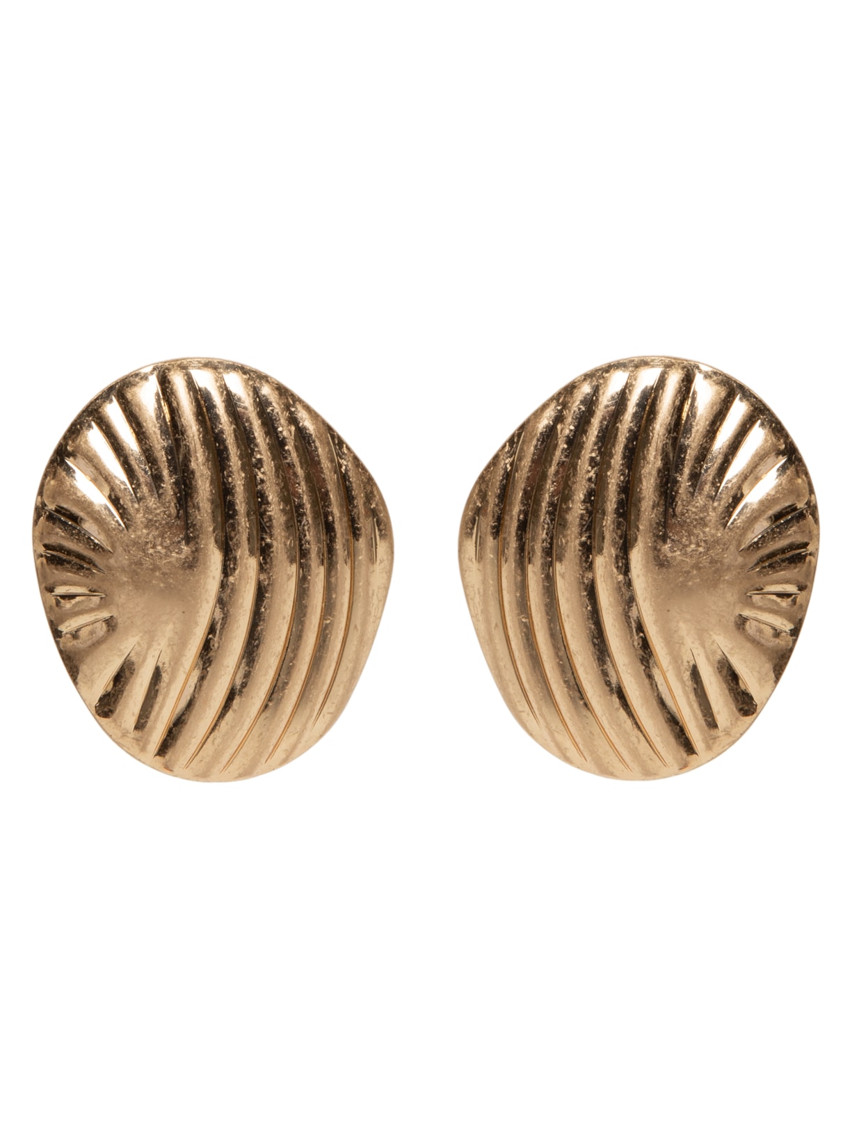 Brinco Feminino Texturizado Em Metal Fosco - Dourado