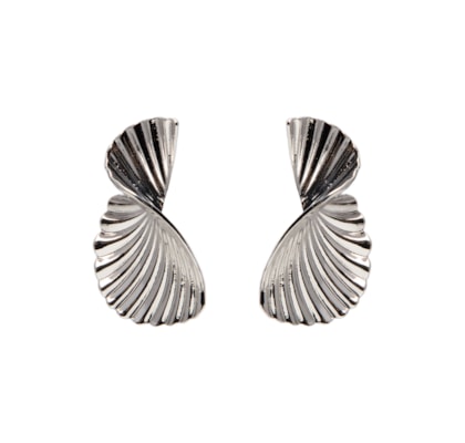 Brinco Feminino Texturizado Orgânico - Prateado
