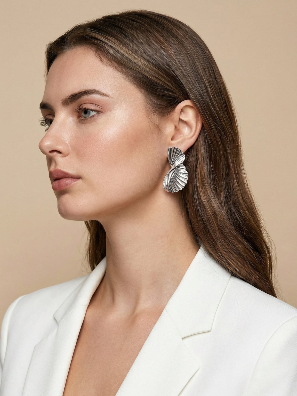 Brinco Feminino Texturizado Orgânico Prateado '2Essential