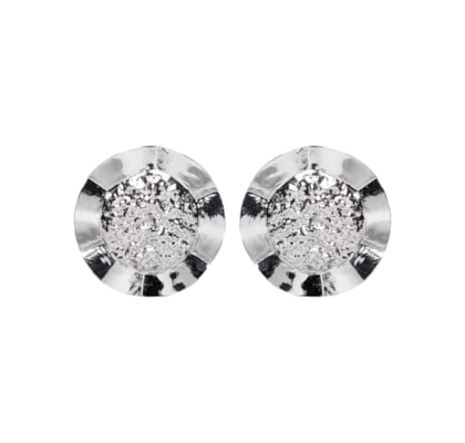 Brinco Feminino Texturizado - Prateado