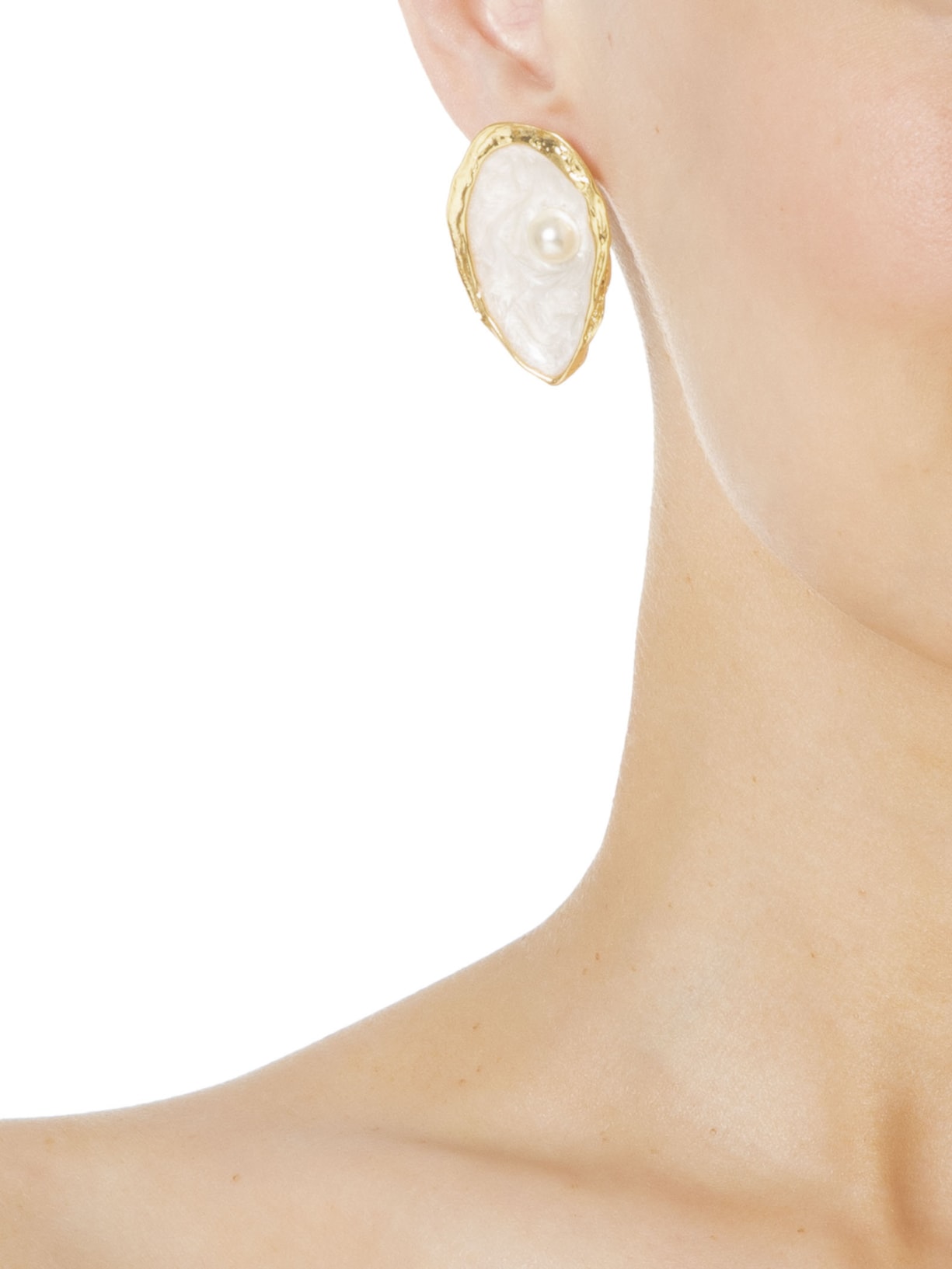 Brinco Feminino Uno Ostra P Dourado Nádia Gimenes