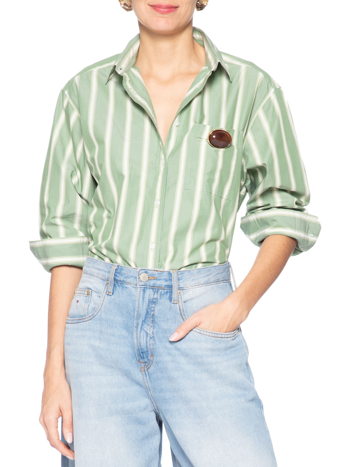 Broche Feminino com Pedra Marrom '2Essential