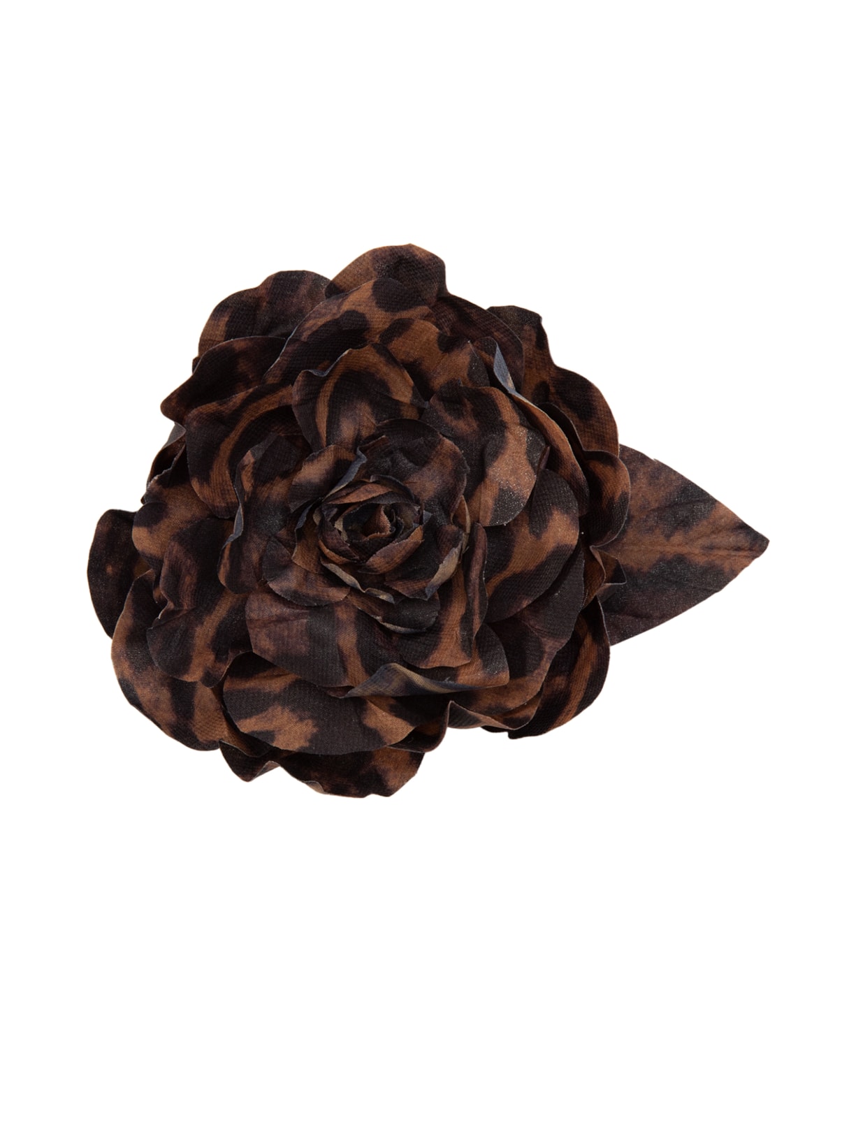 Broche Feminino Flor Onça - Marrom