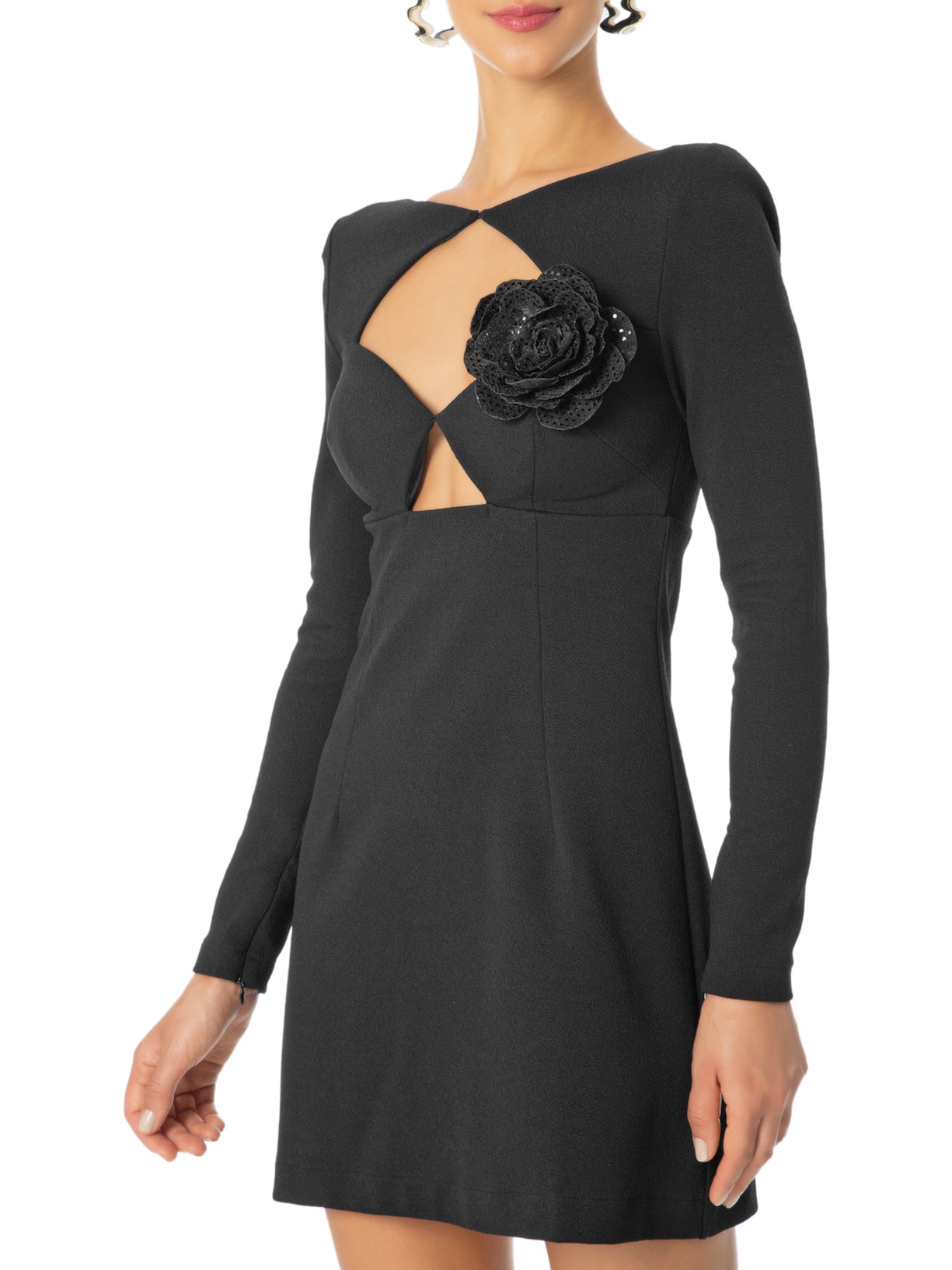 Broche Feminino Flower Britney Preto Bo.bô