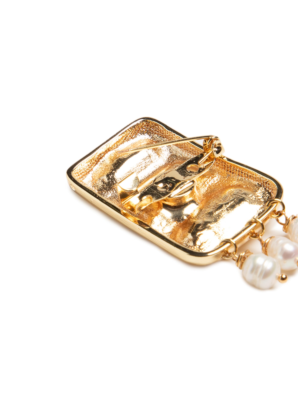 Broche Feminino Martelado Com Pérolas Dourado '2Essential