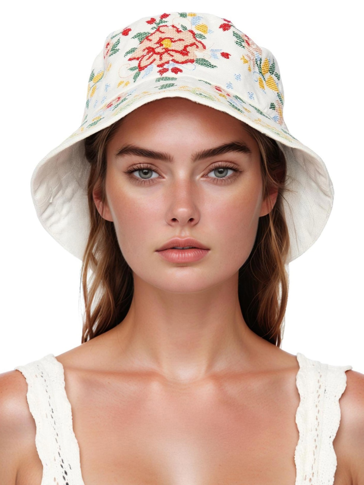 Bucket Feminino Bordado Brisa Serena Branco Farm Praia