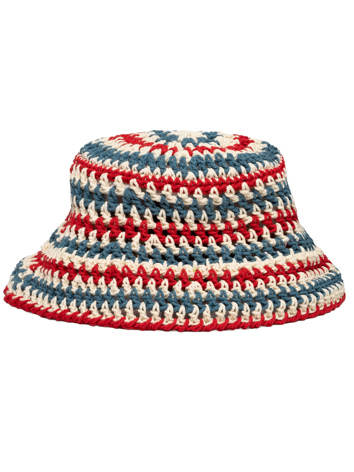 Bucket Feminino Crochet Listra Hibisco Azul Farm Praia