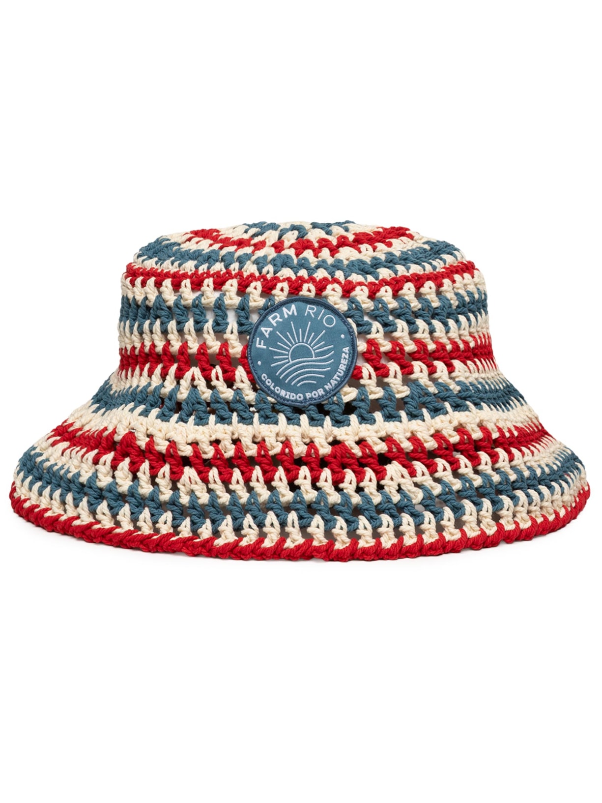 Bucket Feminino Crochet Listra Hibisco Azul Farm Praia