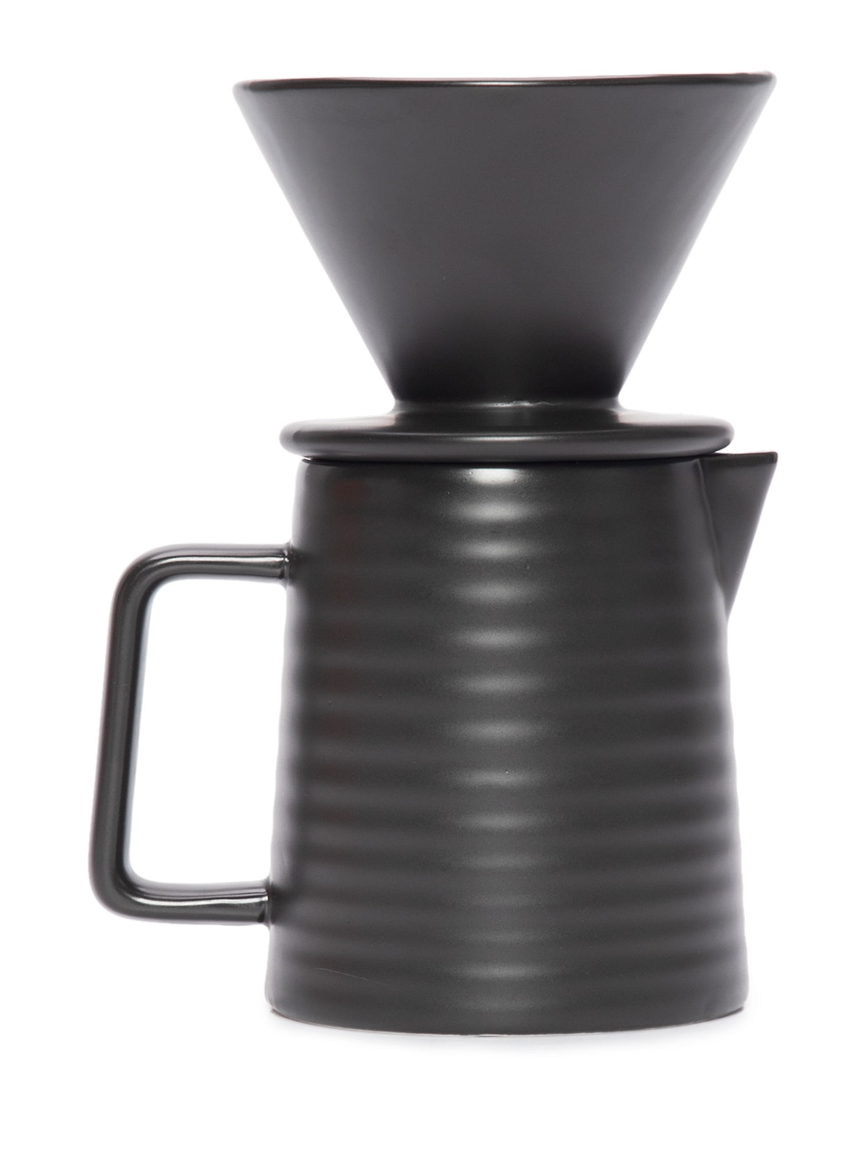 Bule Com Suporte Para Filtro Em Cerâmica 600ml - Preto