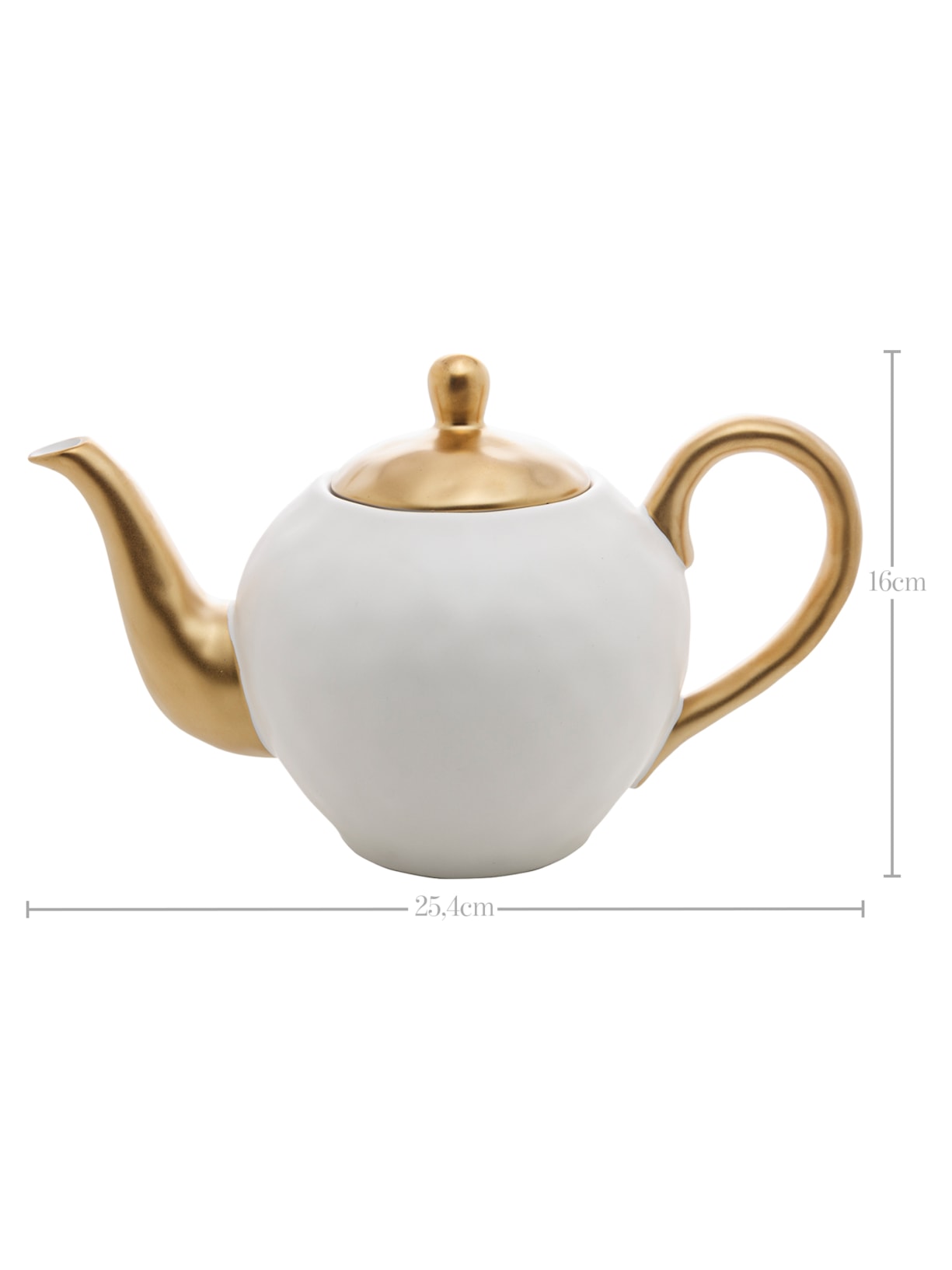 Bule Para Chá Dubai 1l Em Porcelana Branco Wolff