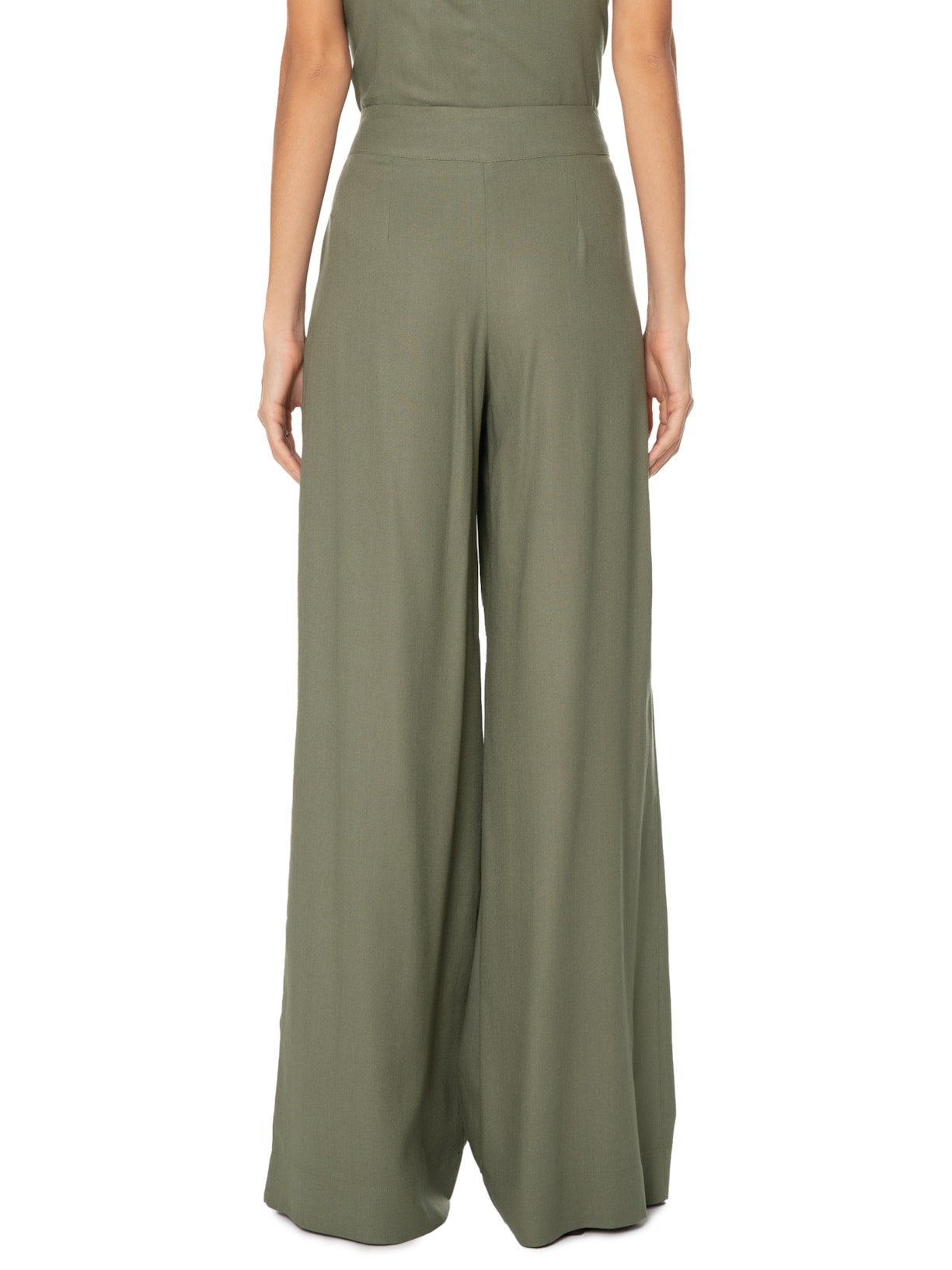 Caça Feminina Pantalona Pregas Verde  Maria Filó