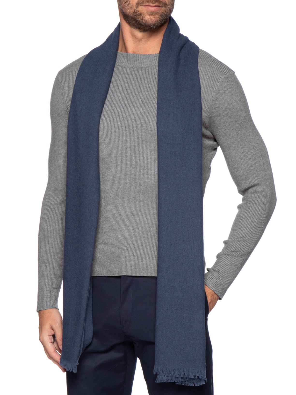Cachecol Masculino Clássico Azul '2 Essential