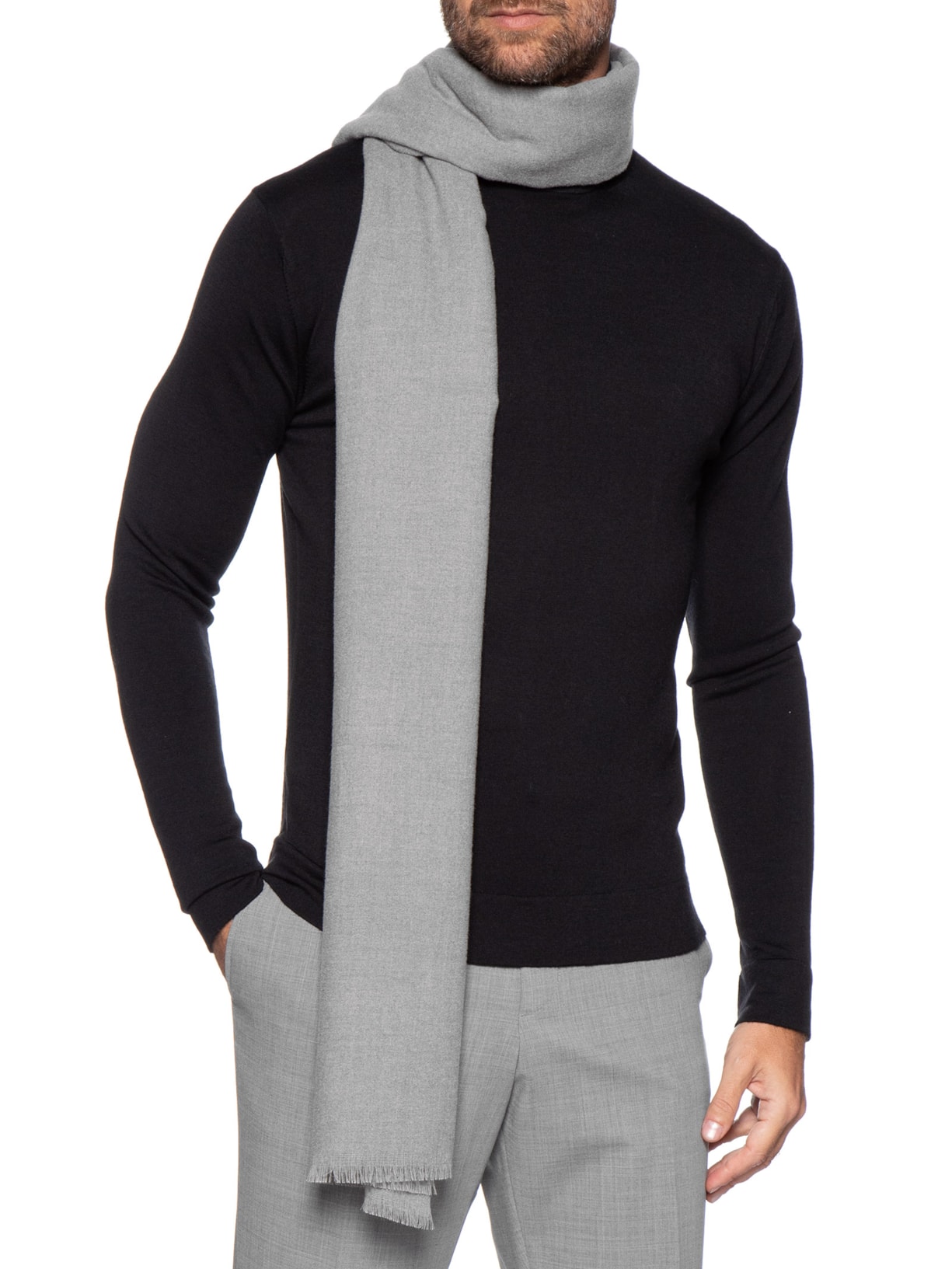 Cachecol Masculino Clássico Cinza '2 Essential