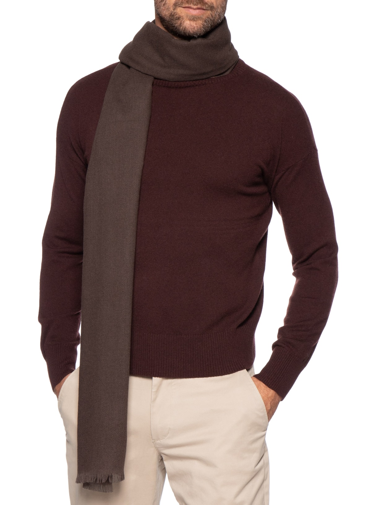 Cachecol Masculino Clássico Marrom '2 Essential