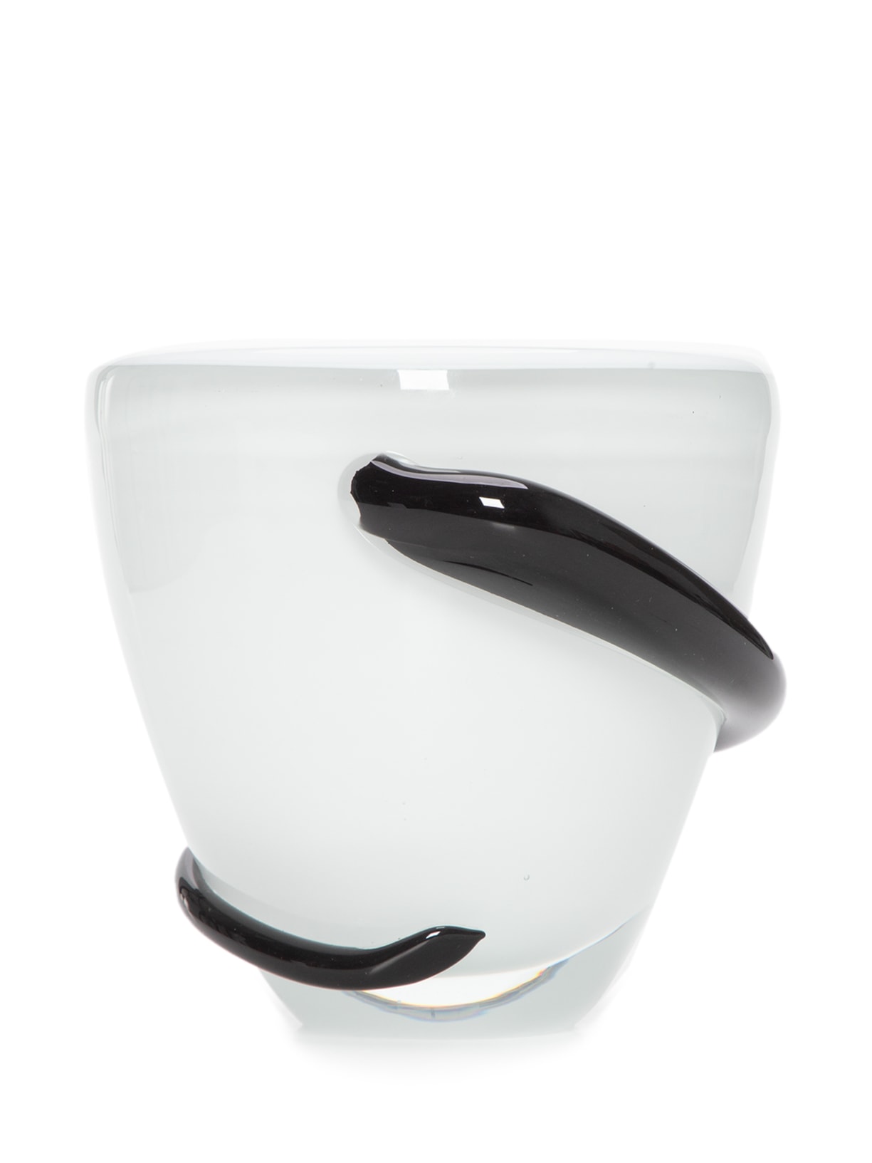 Cachepot Fio Em Cristal De Murano - Branco