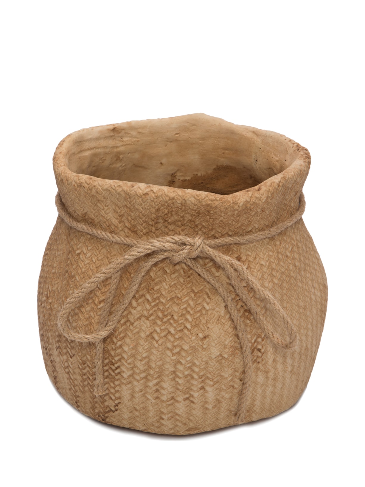 Cachepot Formato De Saco Em Cimento Bege '2Home