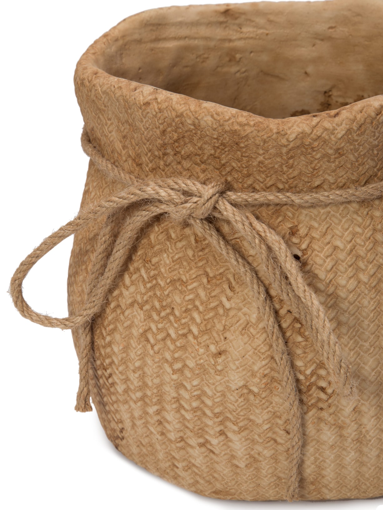 Cachepot Formato De Saco Em Cimento Bege '2Home