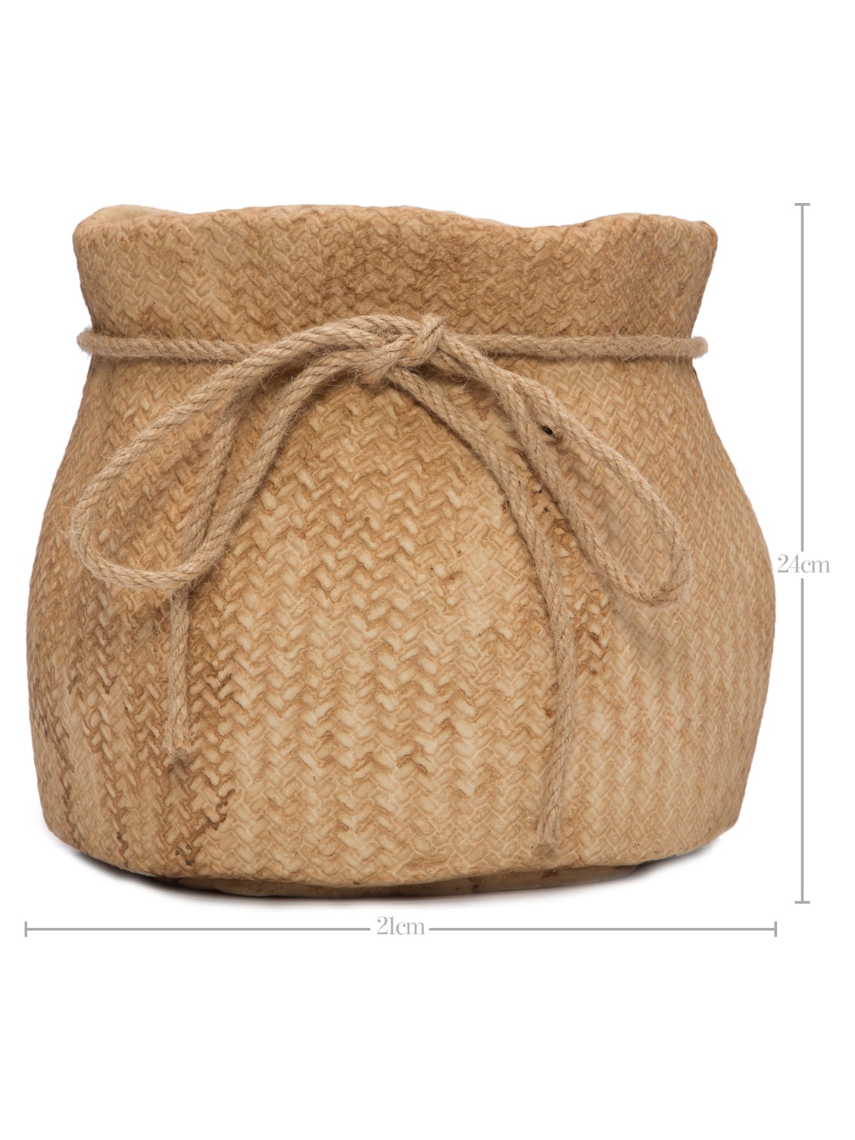 Cachepot Formato De Saco Em Cimento Bege '2Home