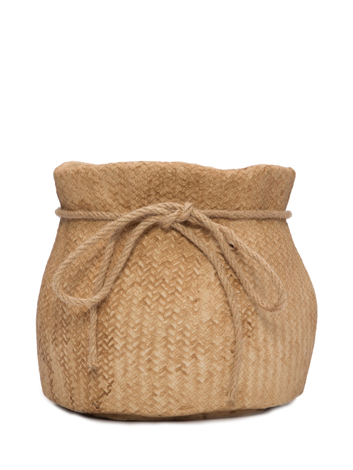 Cachepot Formato De Saco Em Cimento Bege '2Home