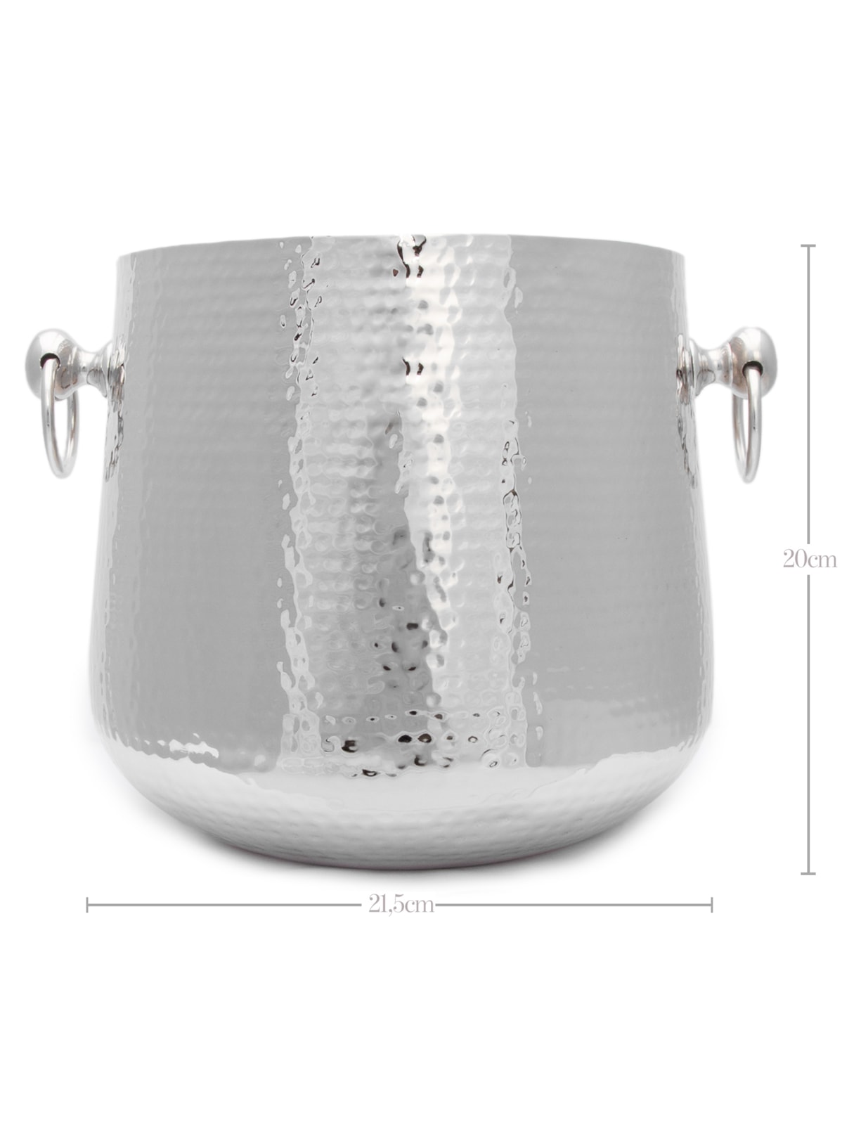 Cachepot Silver Hammered Prata Le Lis Casa
