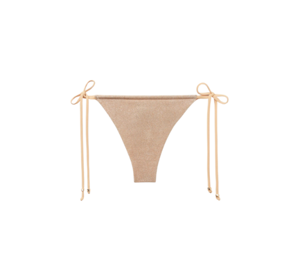 Caclinha De Biquíni Brasileira Com Amarração Golden Glitter - Rosa